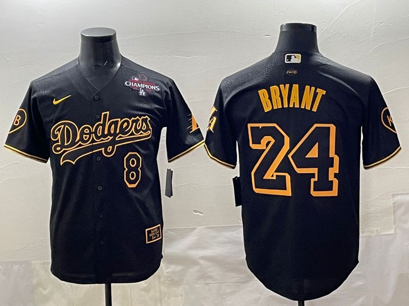 Men 2025 Los Angeles Dodgers #24 Bryant Black Five generations Nike MLB Jersey style 006->chicago cubs->MLB Jersey